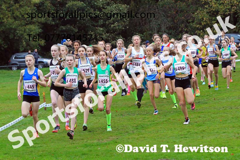 Girls Under-13s, 2022 National Cross Country Relays, Berry Hill Park, Mansfield.  Photo: David T. Hewitson/Sports for All Pics